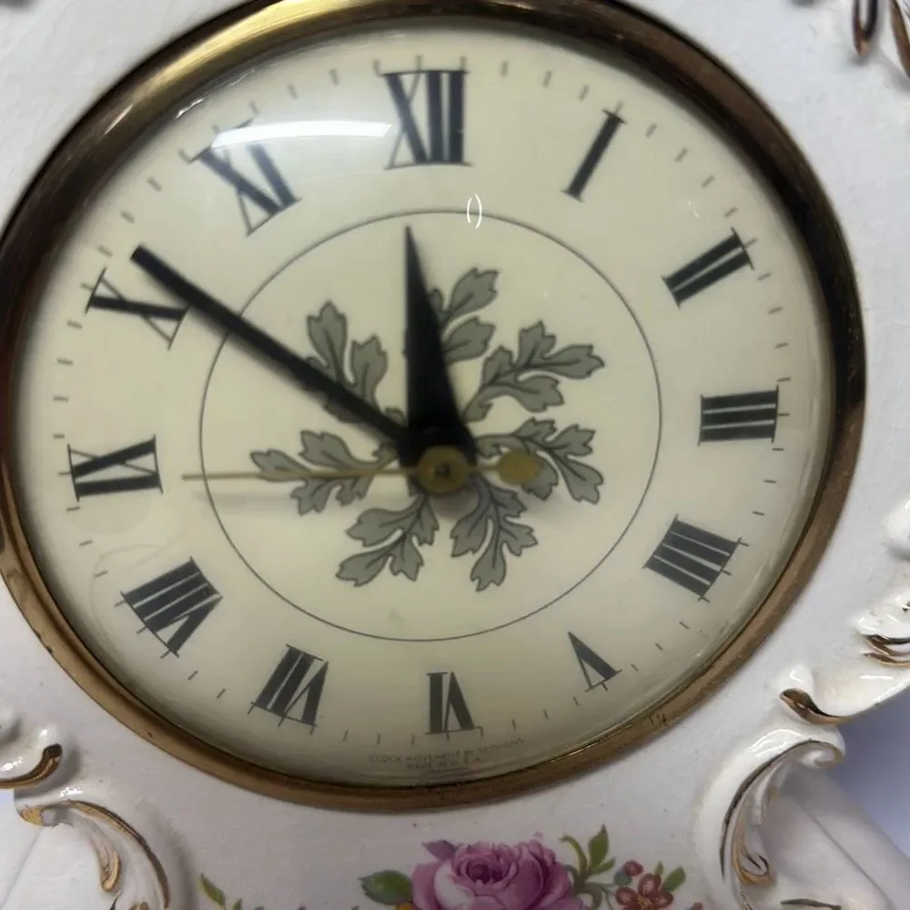 Vintage Bradley-Rogers Stafford China Electric Mantel Clock‎ Beautiful 9